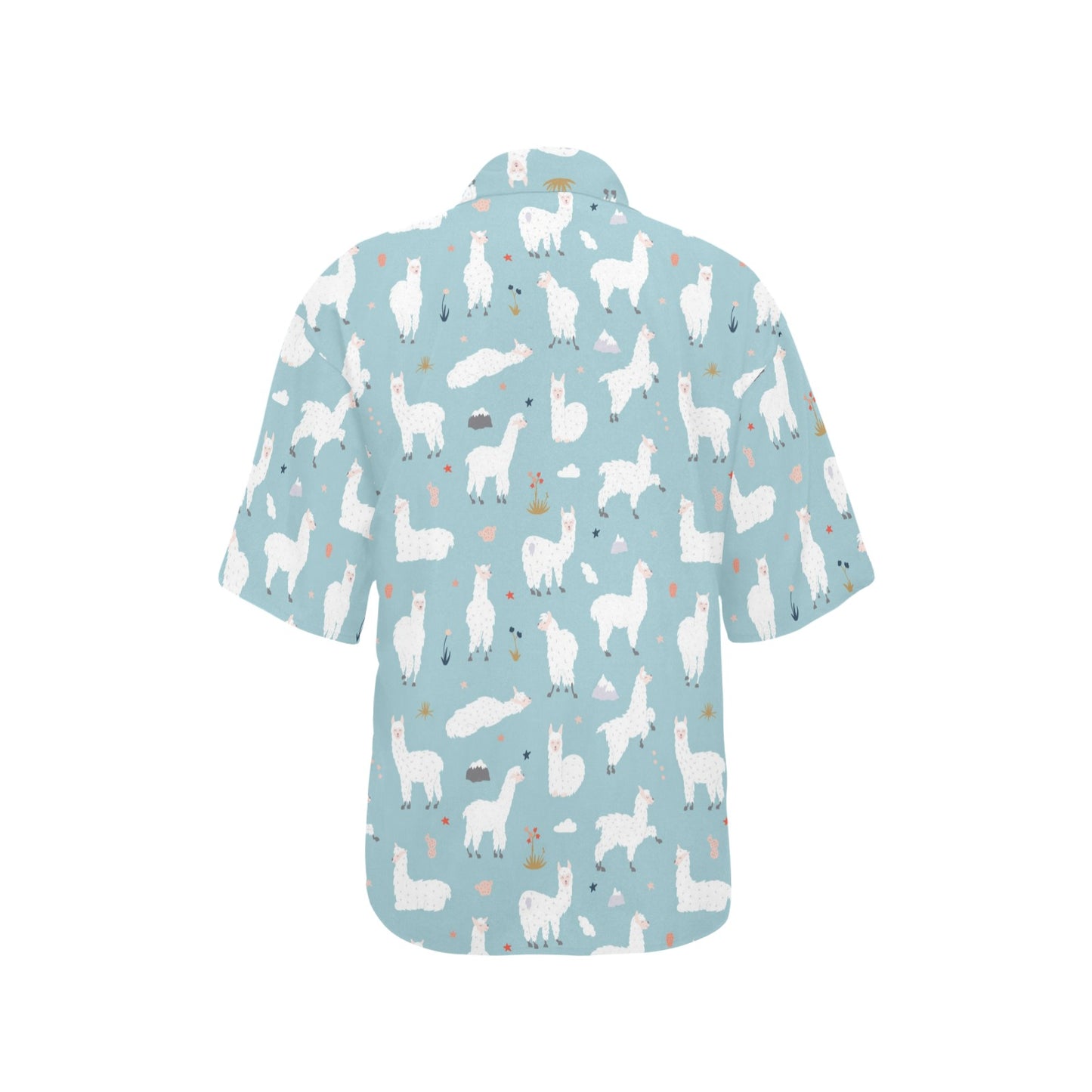 Alpaca Pattern Print Design 02 Women's Hawaiian Shirt