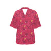 Hibiscus Red Pattern Print LKS308 Women's Hawaiian Shirt