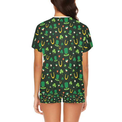 Shamrock Print Design LKS308 Women's Short Pajama Set