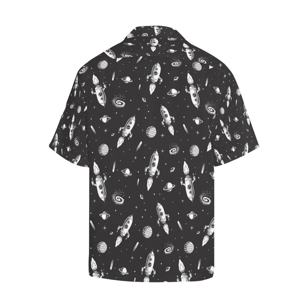 Space Rocket Print Design LKS303 Men's Hawaiian Shirt