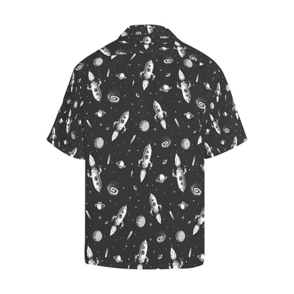 Space Rocket Print Design LKS303 Men's Hawaiian Shirt