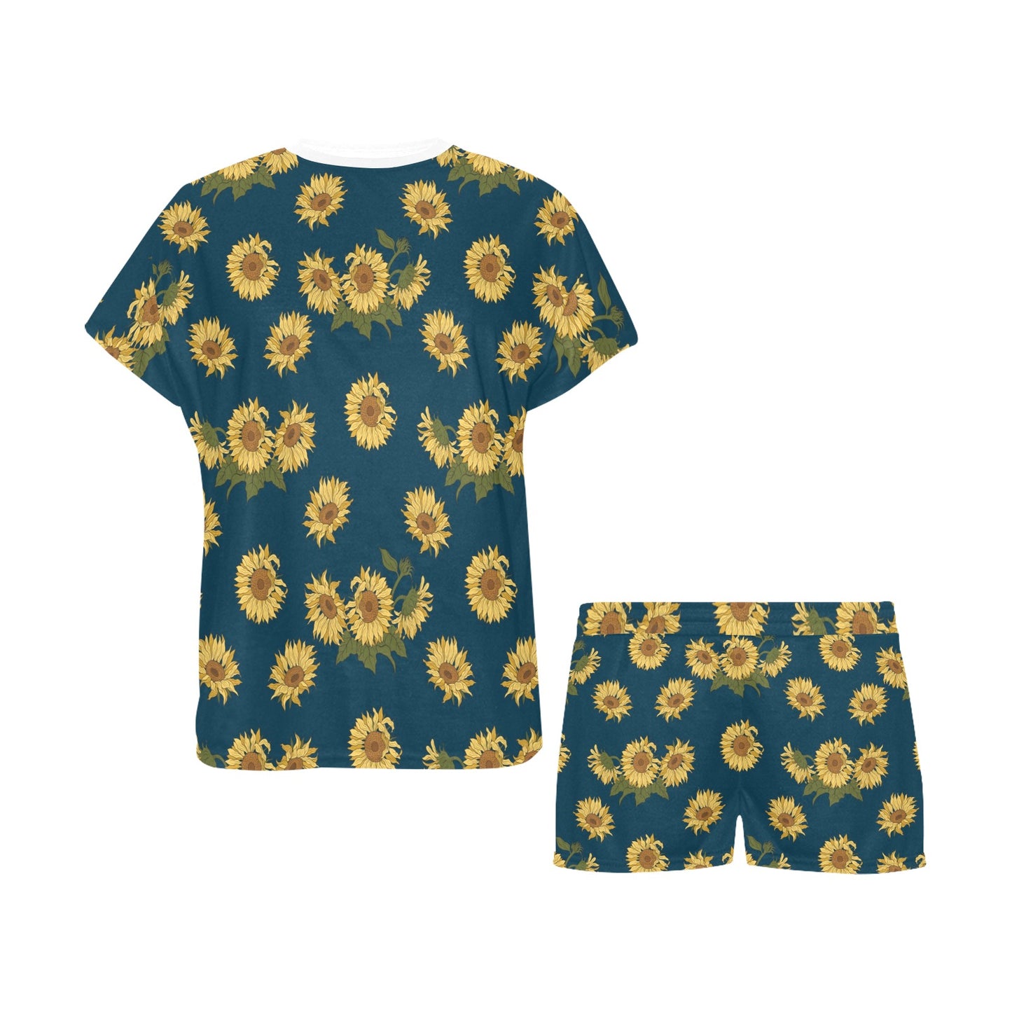 Sunflower Print Design LKS305 Women's Short Pajama Set