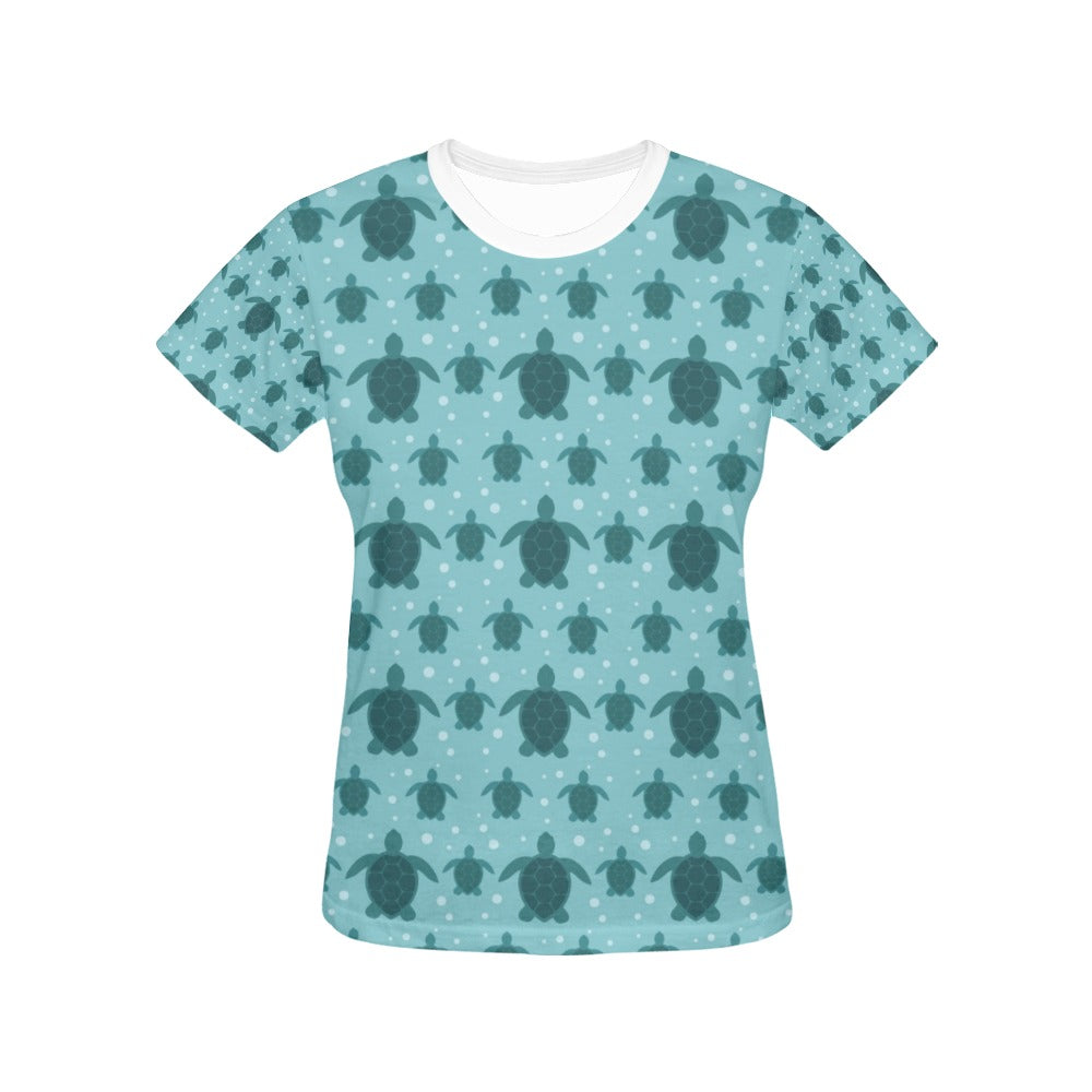 Sea Turtle Print Design LKS305 Women's  T-shirt