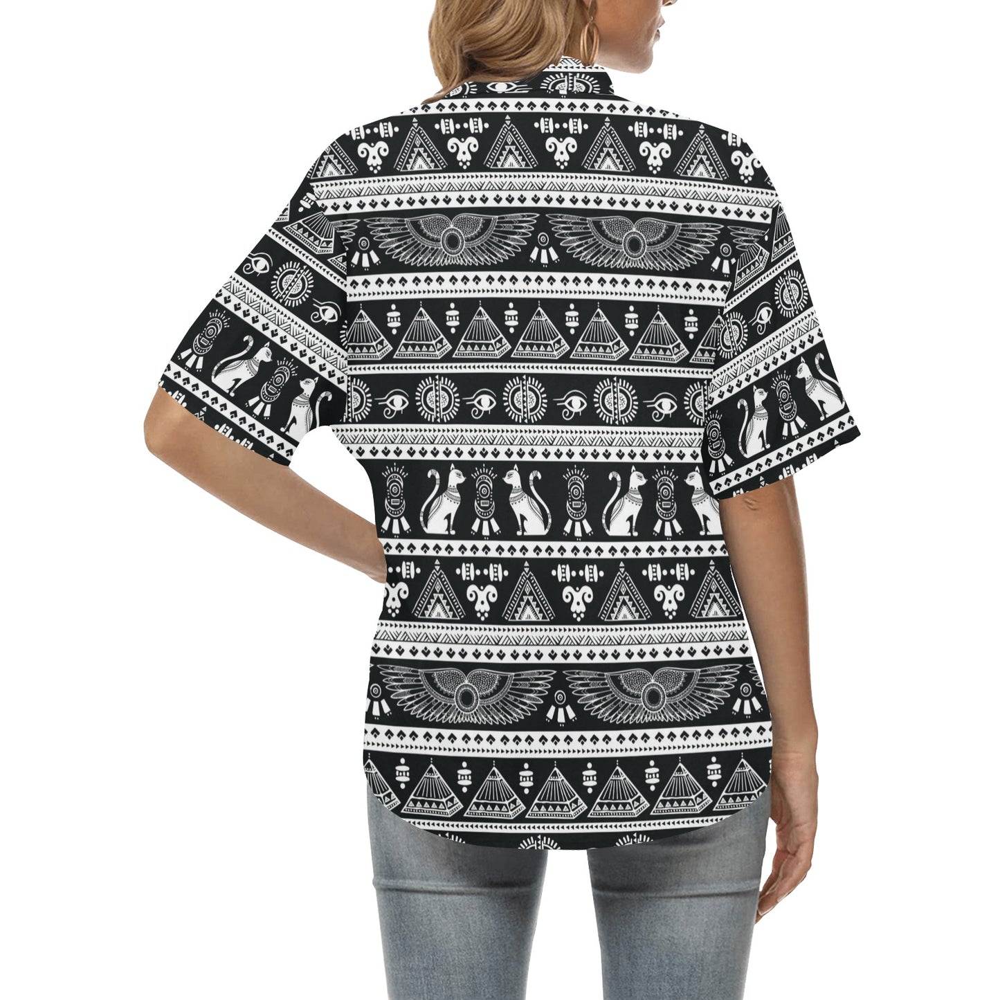 Tribal Pattern Print Design LKS305 Women's Hawaiian Shirt