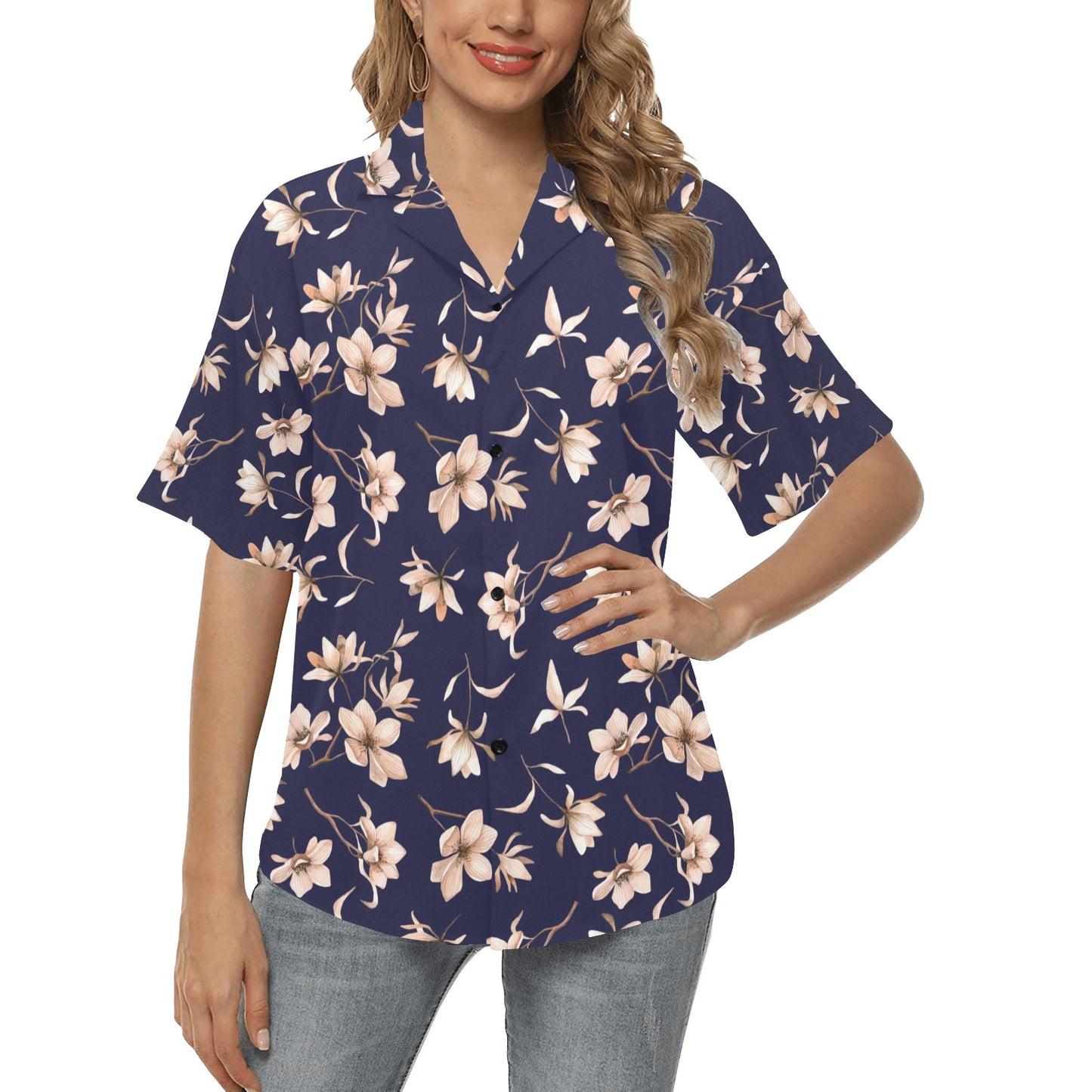 Beautiful Floral Pattern Women's Hawaiian Shirt