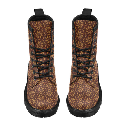 Agricultural Brown Wheat Print Pattern Women's Boots