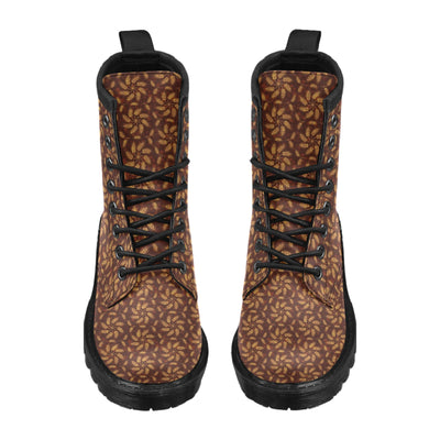 Agricultural Brown Wheat Print Pattern Women's Boots