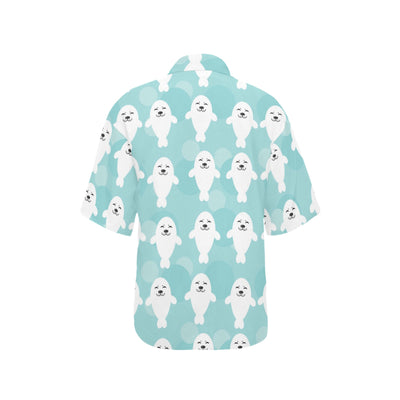 Sea Lion Baby Pattern Print Design 01 Women's Hawaiian Shirt