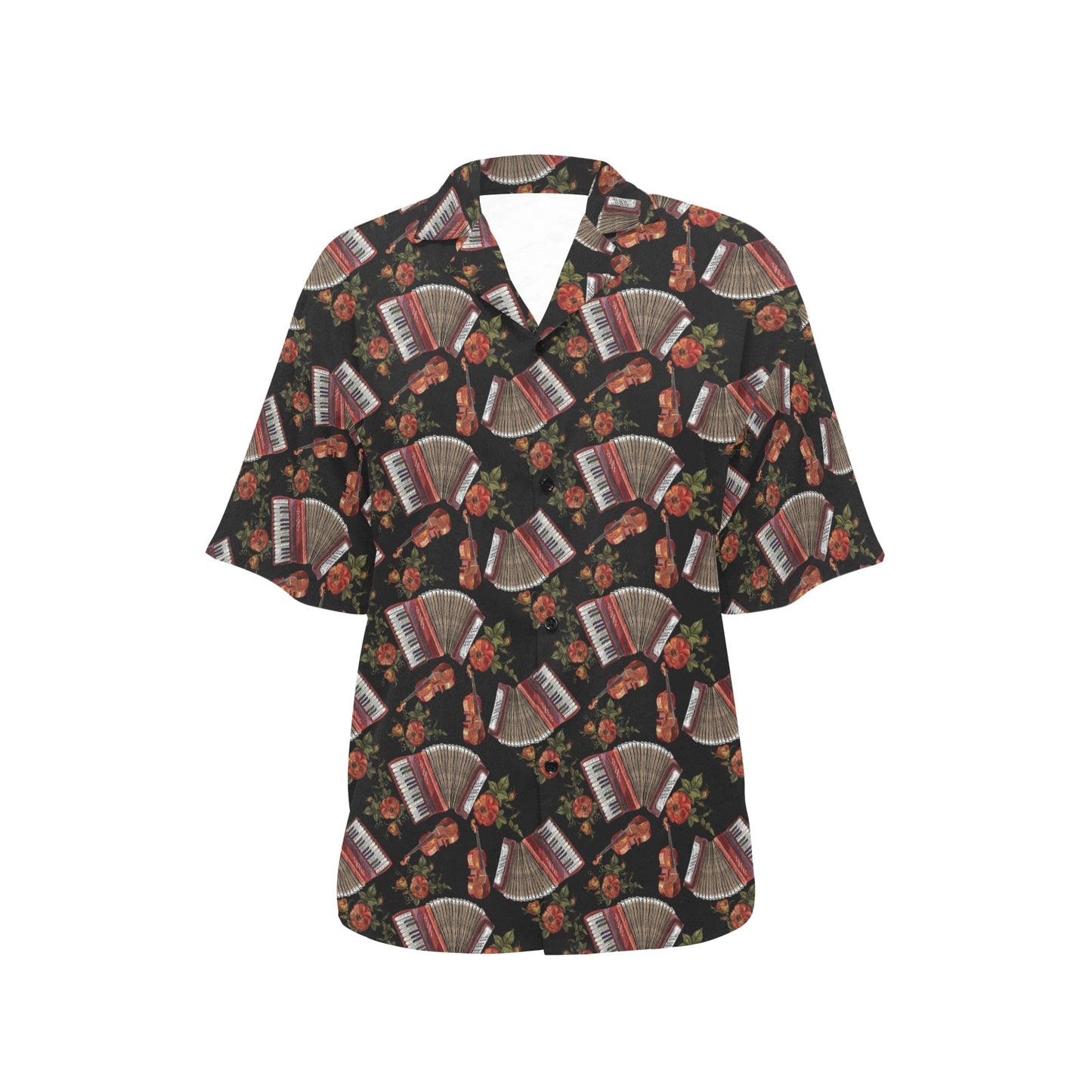 Accordion Print Design LKS403 Women's Hawaiian Shirt