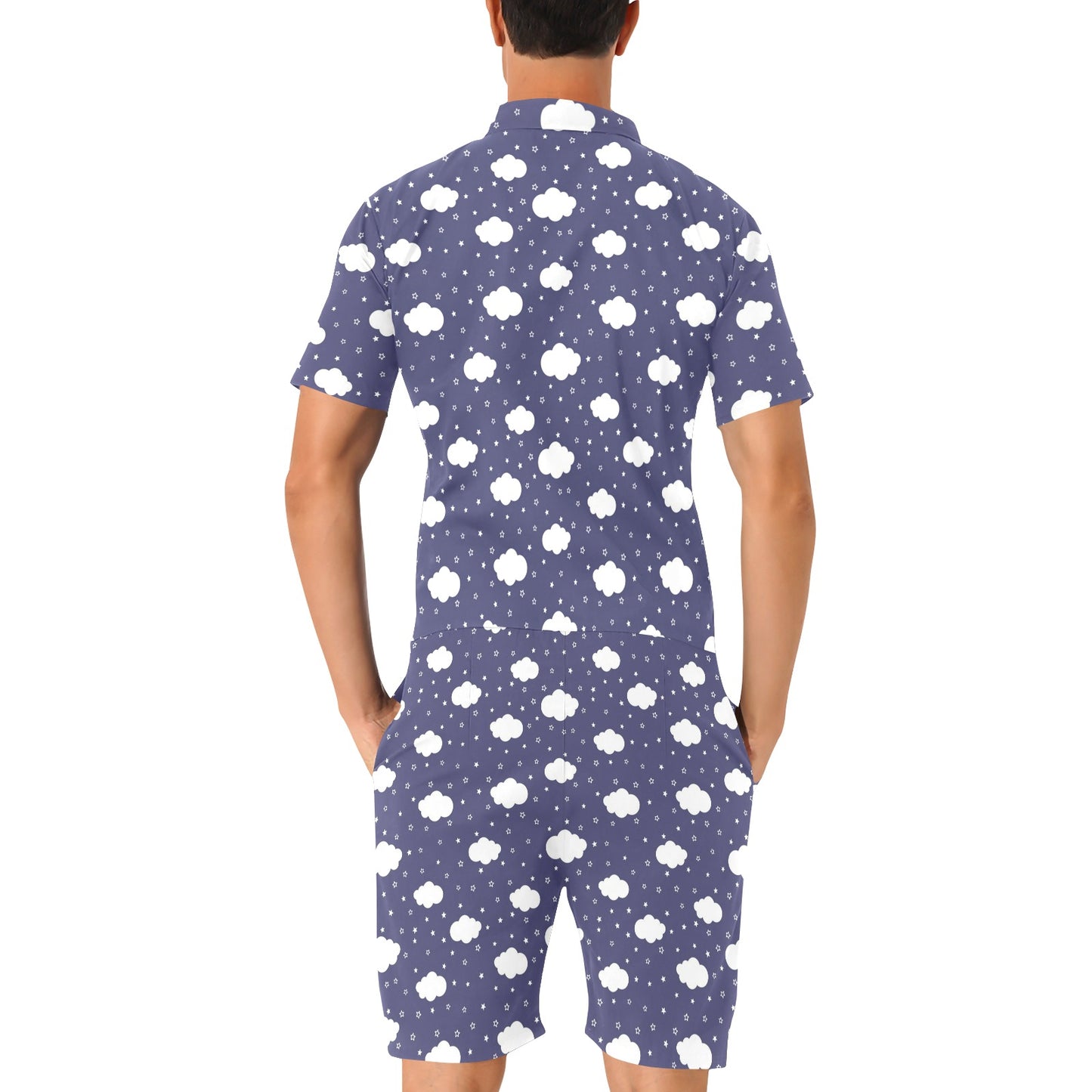 Cloud Pattern Print Design 03 Men's Romper
