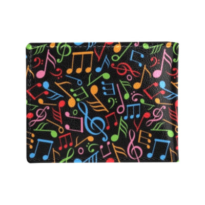 Music Note Colorful Themed Print Men's ID Card Wallet