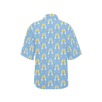 Champagne Pattern Print Design 06 Women's Hawaiian Shirt