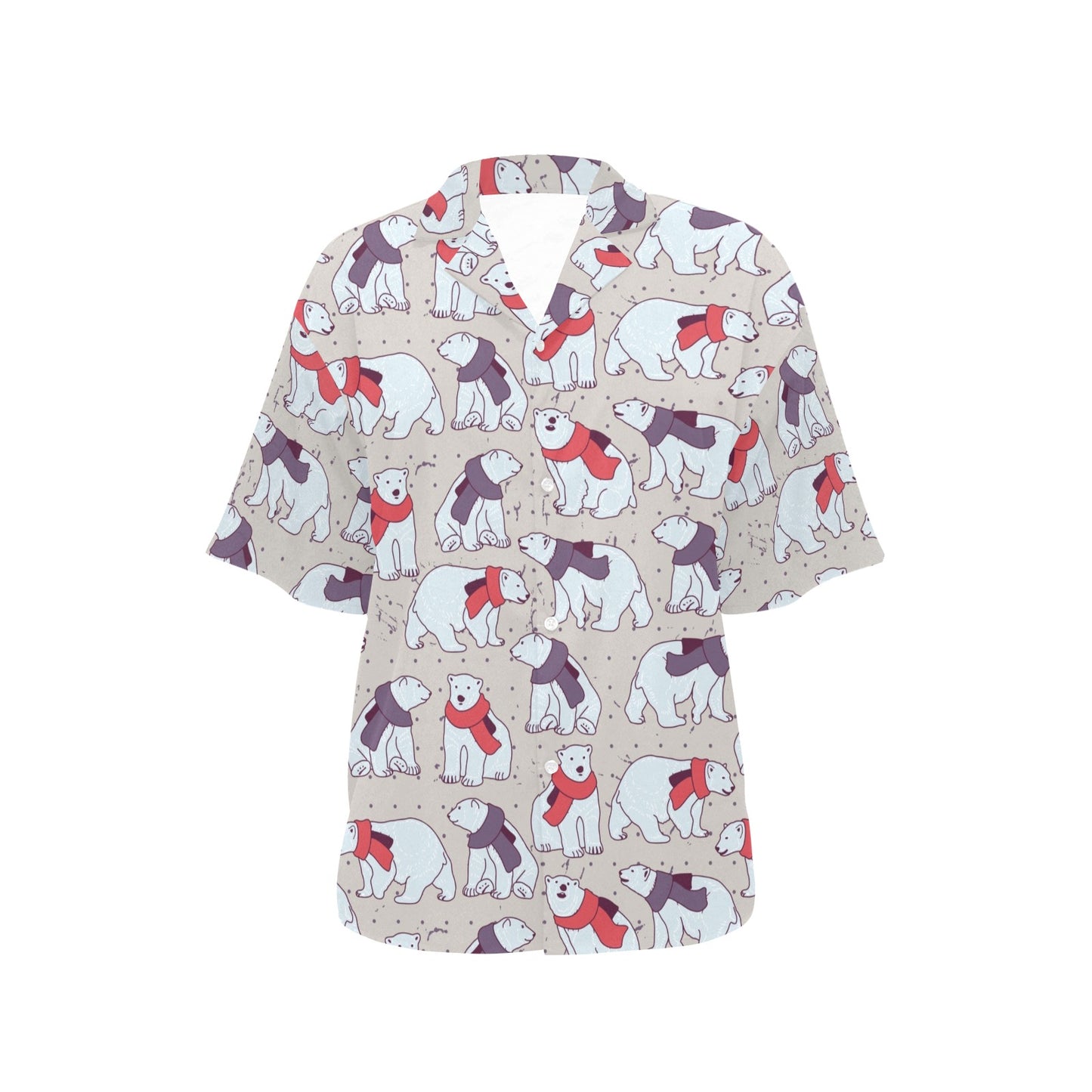 Polar Bear Pattern Print Design PB04 Women's Hawaiian Shirt