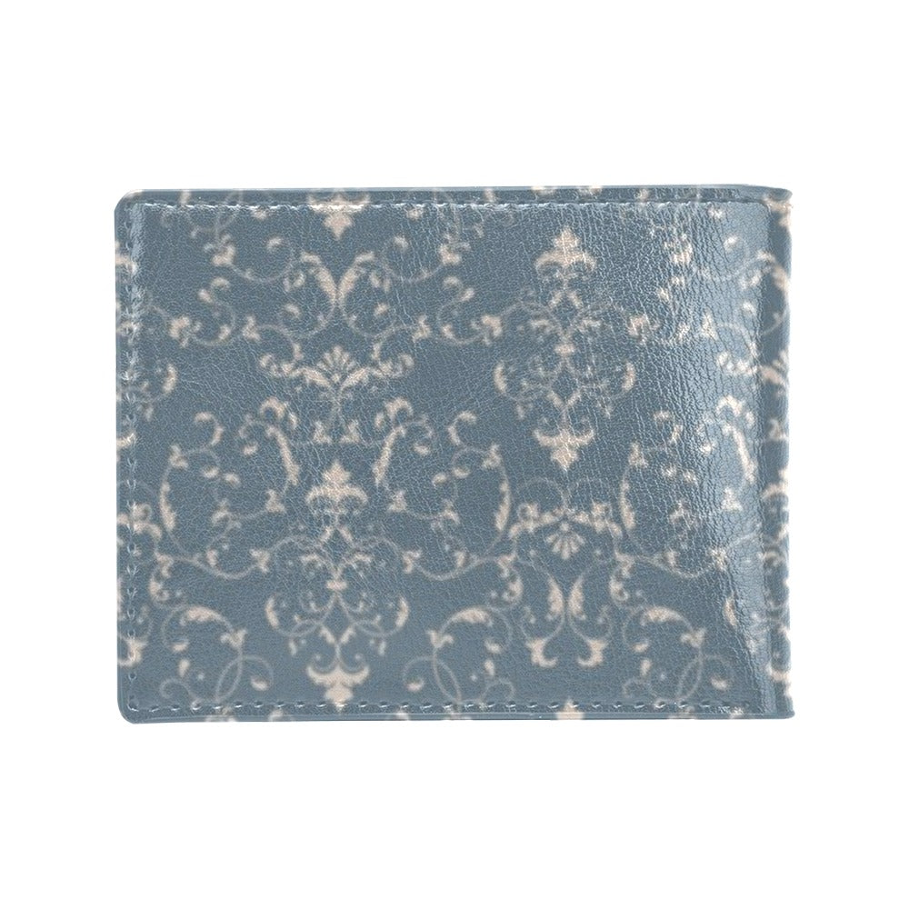 Damask Elegant Teal Print Pattern Men's ID Card Wallet