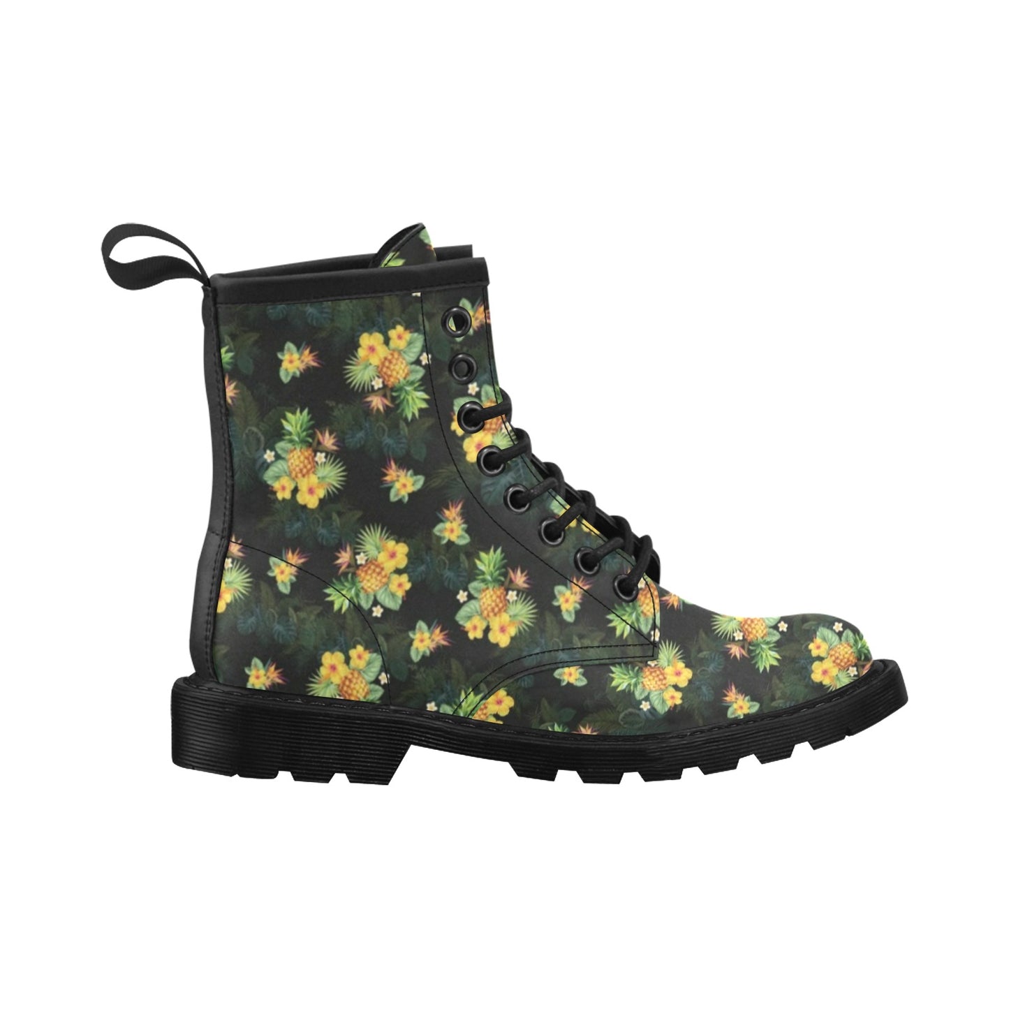 Pineapple Tropical Flower Print Pattern Women's Boots