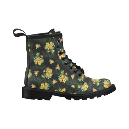 Pineapple Tropical Flower Print Pattern Women's Boots