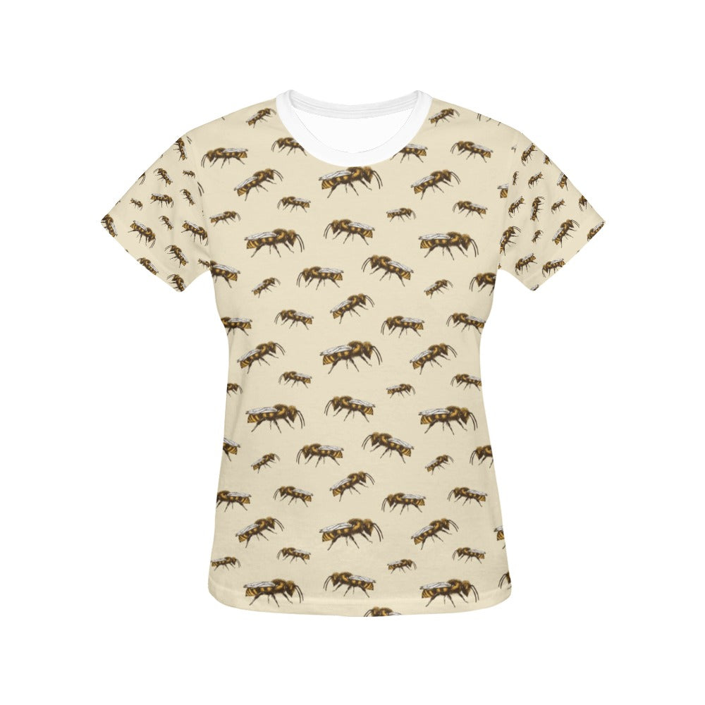 Bee Print Design LKS306 Women's  T-shirt