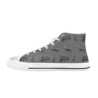 Skunk Print Design LKS301 High Top Women's White Shoes