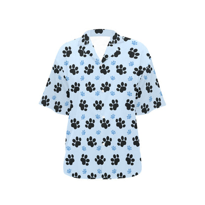 Paw Pattern Print Design A04 Women's Hawaiian Shirt