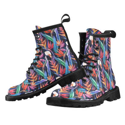 Tropical Flower Pattern Print Design TF023 Women's Boots