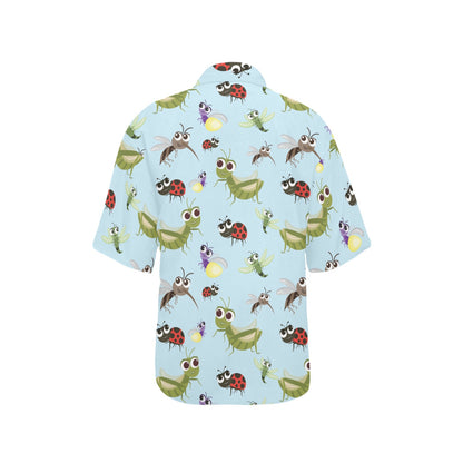 Ladybug Pattern Print Design 01 Women's Hawaiian Shirt