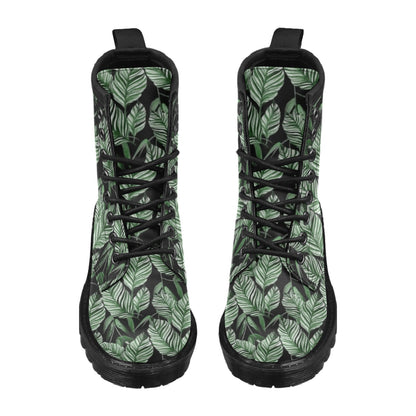 Palm Leaves Pattern Print Design PL09 Women's Boots