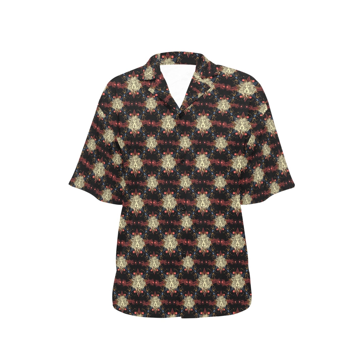 Zodiac Leo Pattern Design Print Women's Hawaiian Shirt