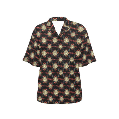Zodiac Leo Pattern Design Print Women's Hawaiian Shirt