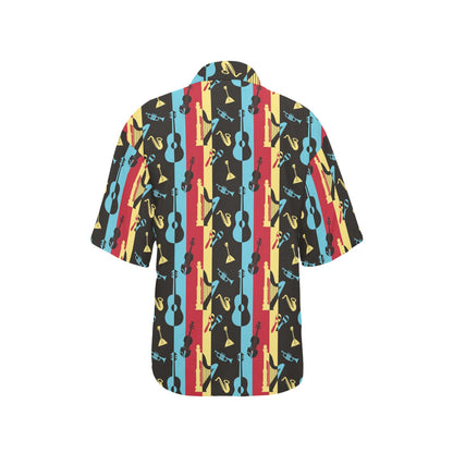 Jazz Pattern Print Design 02 Women's Hawaiian Shirt
