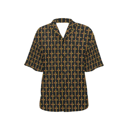 Cross Pattern Print Design 02 Women's Hawaiian Shirt