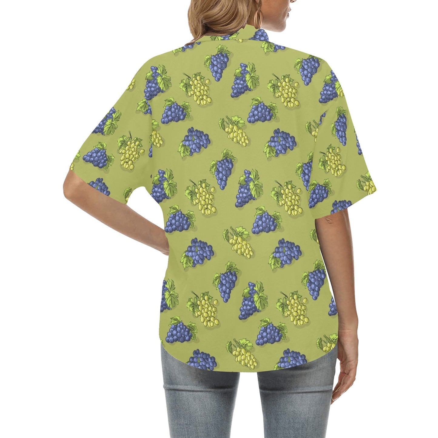 Grape Pattern Print Design GP08 Women's Hawaiian Shirt