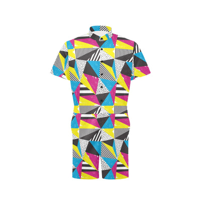 80s Pattern Print Design 2 Men's Romper