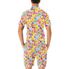 Emoji Sticker Print Pattern Men's Romper