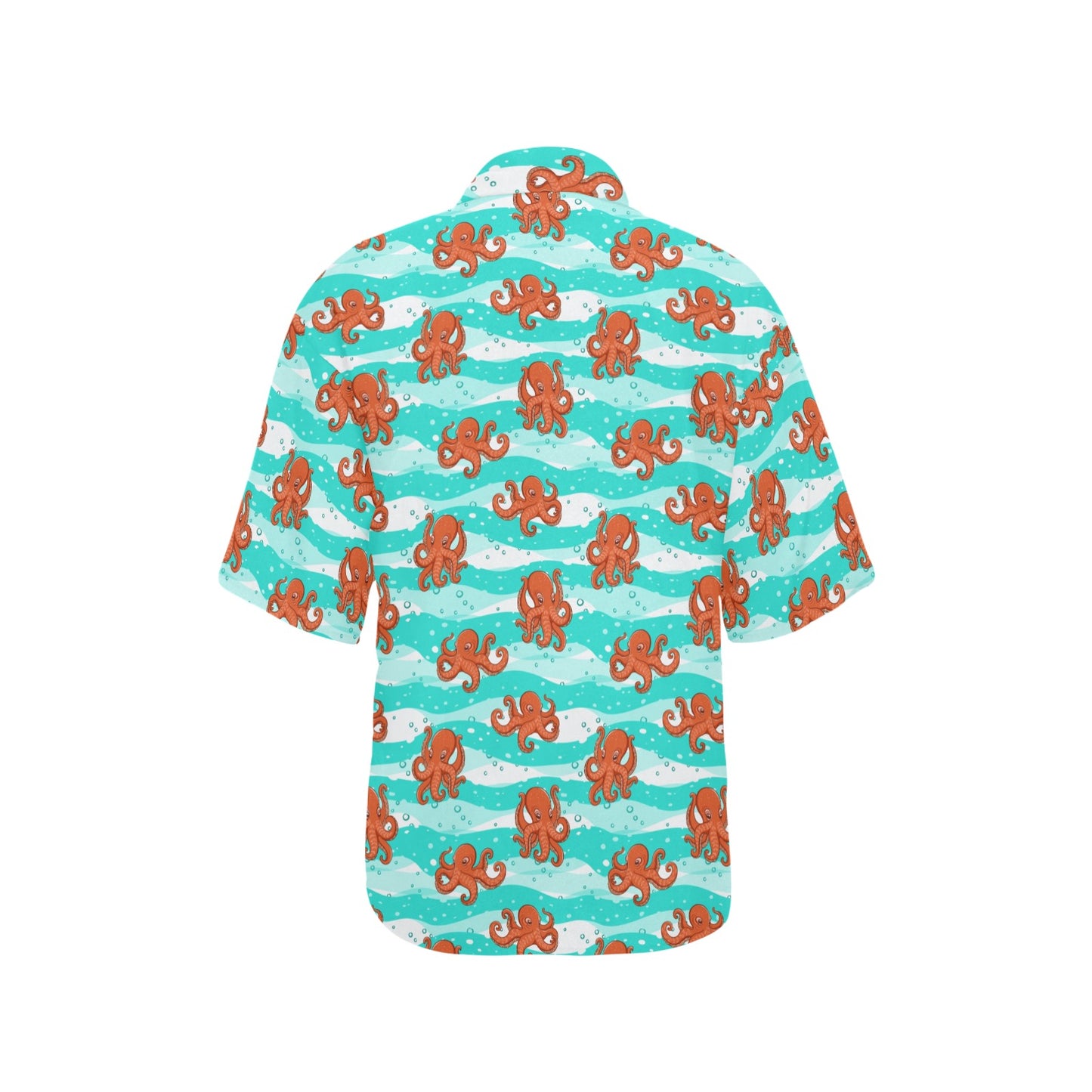 Octopus Cute Design Print Themed Women's Hawaiian Shirt