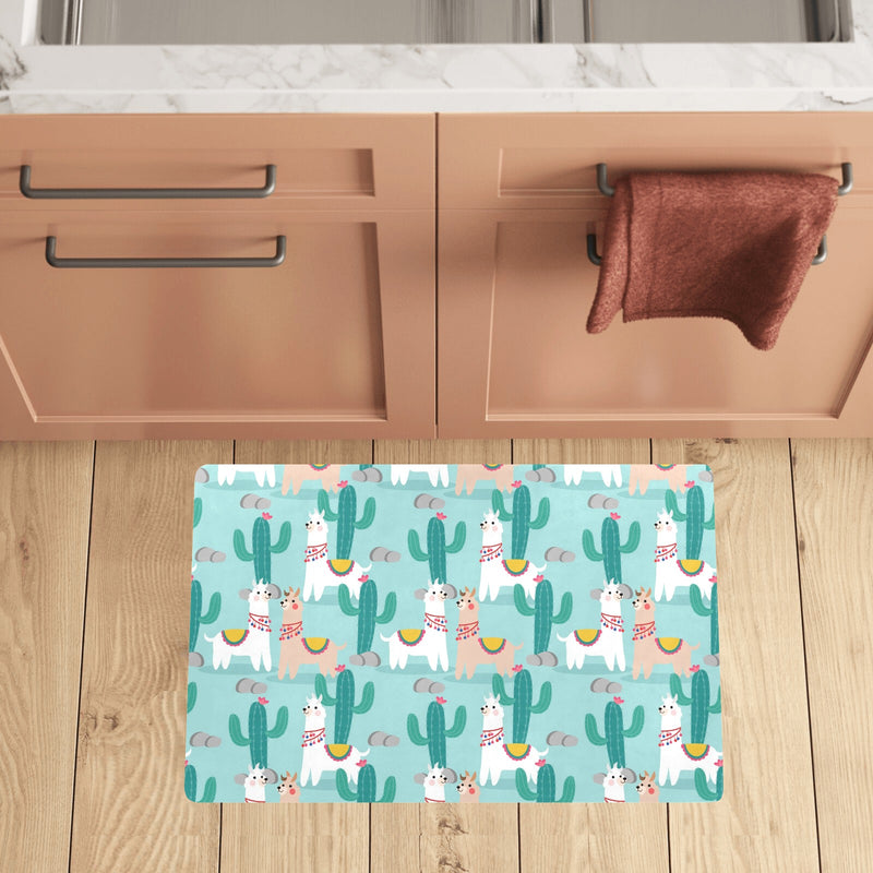 Llama Cactus Pattern Print Design 08 Kitchen Mat