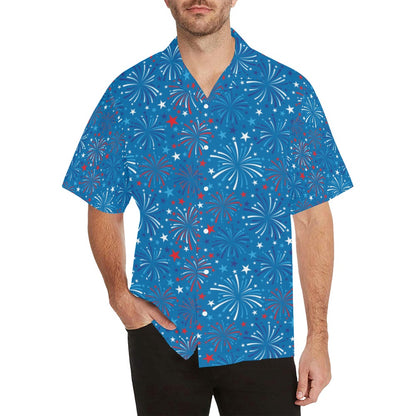 Firework Celebration Print Design LKS304 Men's Hawaiian Shirt