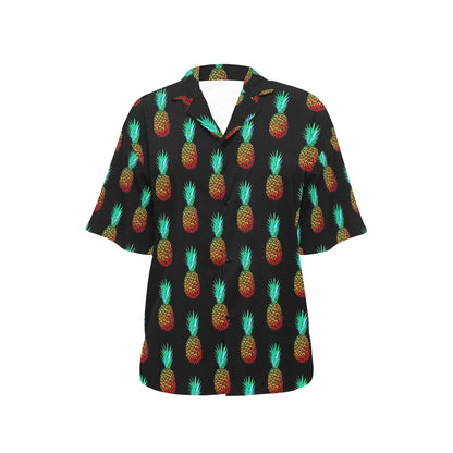 Pineapple Pattern Print Design A05 Women's Hawaiian Shirt