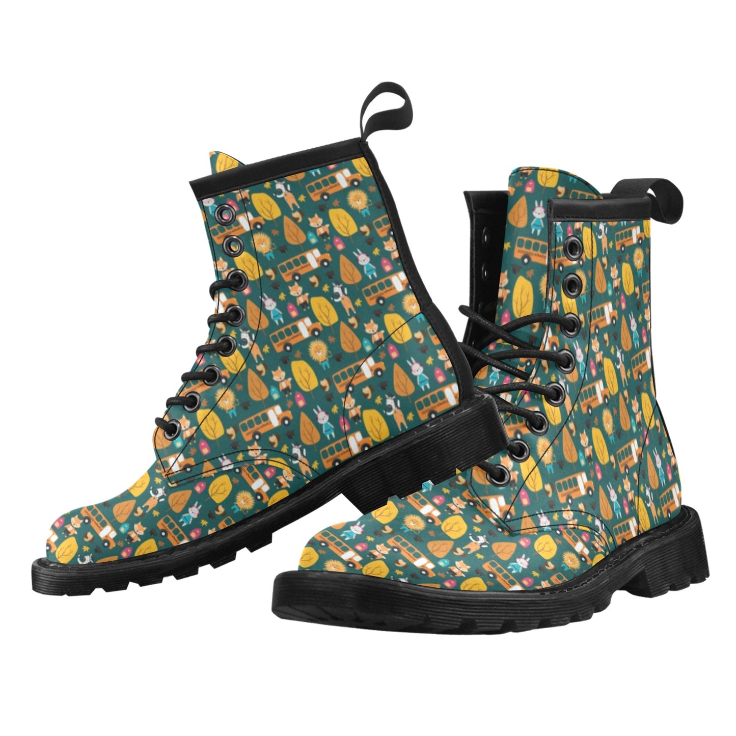 School Bus Print Design LKS309 Women's Boots