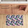 Lotus Flower Print Design Kitchen Mat