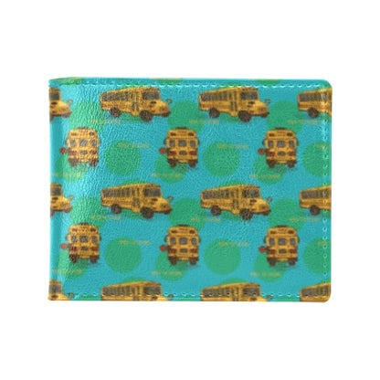 School Bus Print Design LKS308 Men's ID Card Wallet