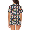 Sugar Skull Print Design LKS305 Women's Short Pajama Set