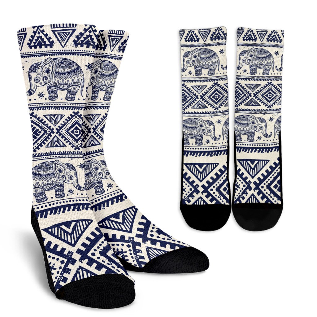 Baby Elephant Aztec Crew Socks