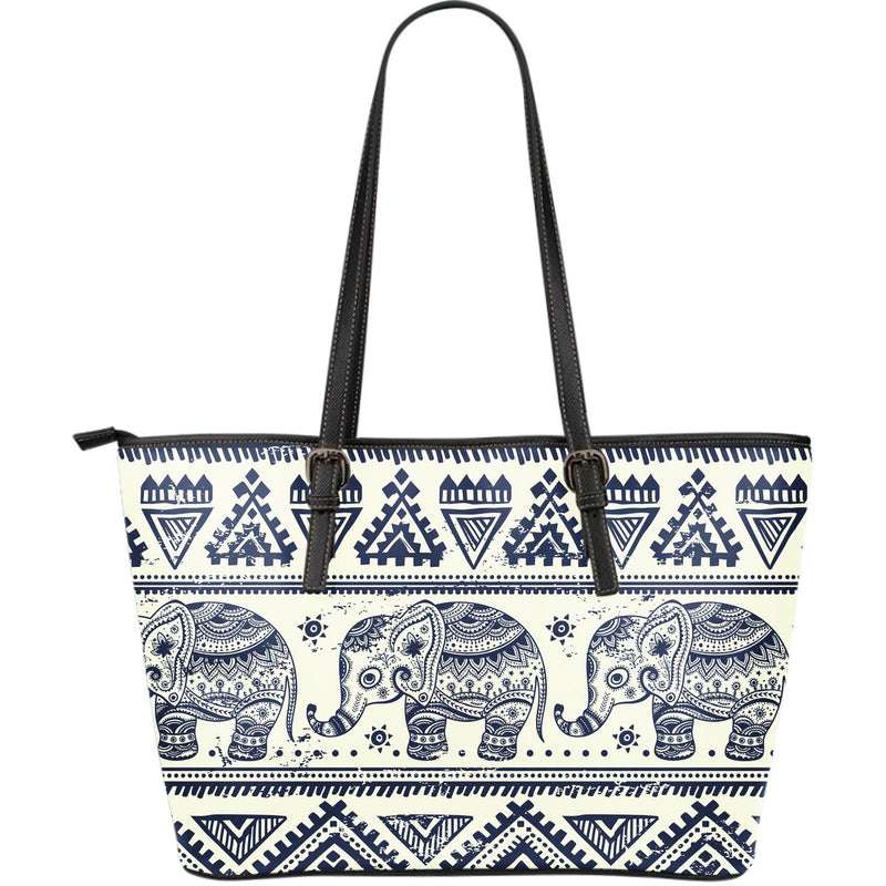 Baby Elephant Aztec Large Leather Tote Bag