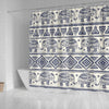 Baby Elephant Aztec Shower Curtain