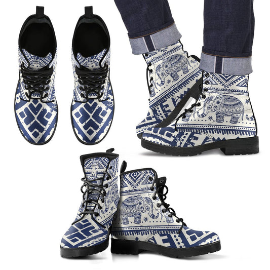 Baby Elephant Aztec Women & Men Leather Boots