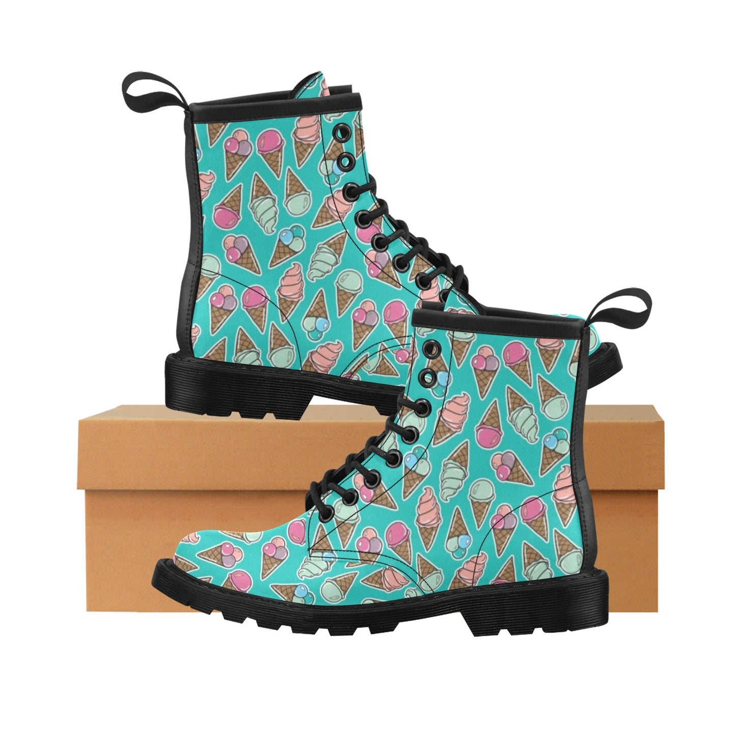 Ice Cream Pattern Print Design IC01 Women's Boots