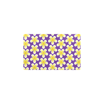 Yellow Plumeria Pattern Print Design PM05 Kitchen Mat