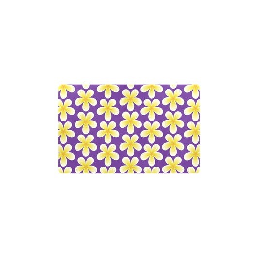 Yellow Plumeria Pattern Print Design PM05 Kitchen Mat