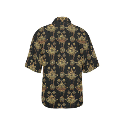 lotus Boho Pattern Print Design LO03 Women's Hawaiian Shirt