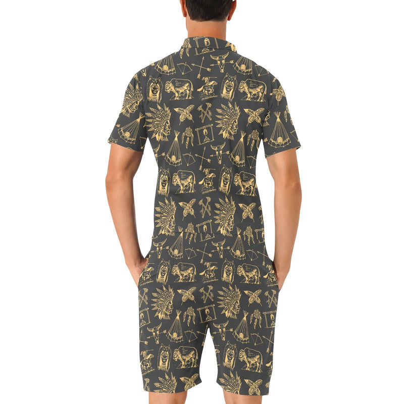 American indian Gold Style Men's Romper